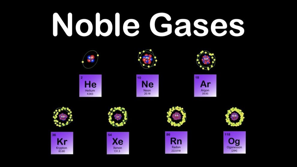 नोबल गैस noble gases in hindi