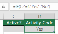 isolated if function in ms excel
