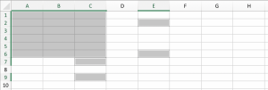 irregular cell range in ms excel