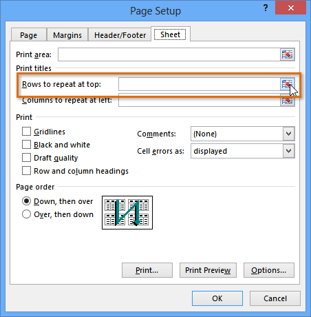 print title in ms excel