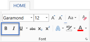 font in ms word