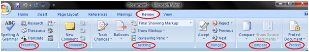 review tab in ms word in hindi