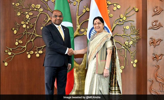 मालदीव के विदेश मंत्री और भारतीय विदेश मंत्री