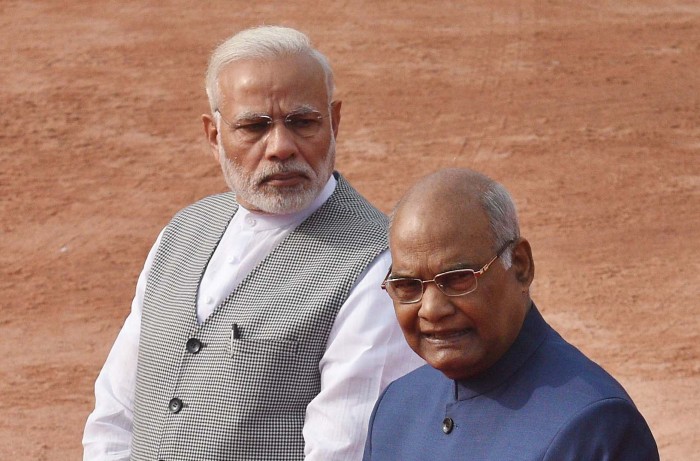 भारत के प्रधानमंत्री नरेन्द्र मोदी और राम नाथ कोविंद