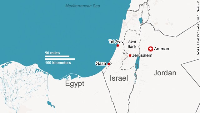 gaza israel map