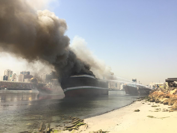 sharjah burning ship