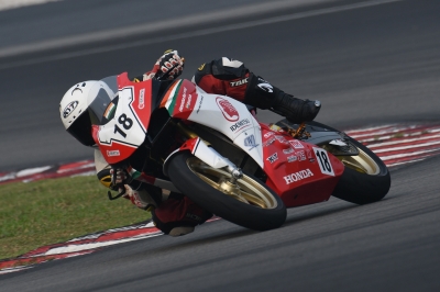 Sepang Circuit: IDEMITSU Honda Racing India team’s riders Senthil Kumar during practice ahead of Round 6 of FIM Asia Road Racing Championship (ARRC) in Sepang International circuit, Malaysia on Sep 20, 2019. (Photo: IANS)
