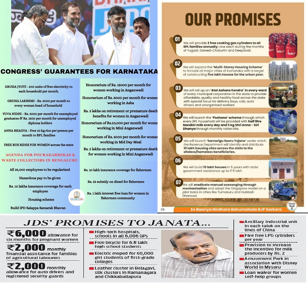 Compiled Manifestoes of BJP, Congress and JD(S) in Karnataka