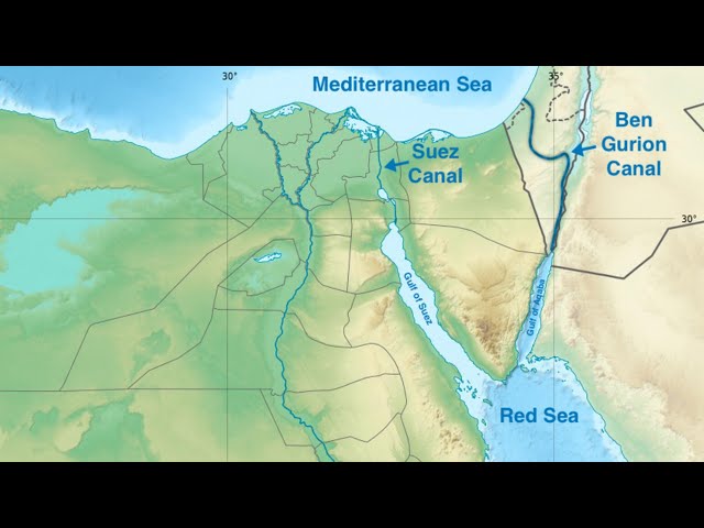 Map Showing Ben Gurion Canal Project through Gaza Strip(Image Source: Google/ IAS Gyan)